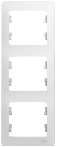 Рамка вертикальная Systeme Electric Glossa 3-м. белый картинка